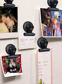 Cái/bộ Chống Nước Đa Năng Có Thể Tháo Rời Hợp Kim Nhôm Từ Tính Kẹp Tủ Lạnh, Clip Màu Đen Cổ Điển Cho Gia Đình - màu đen - Xem 5