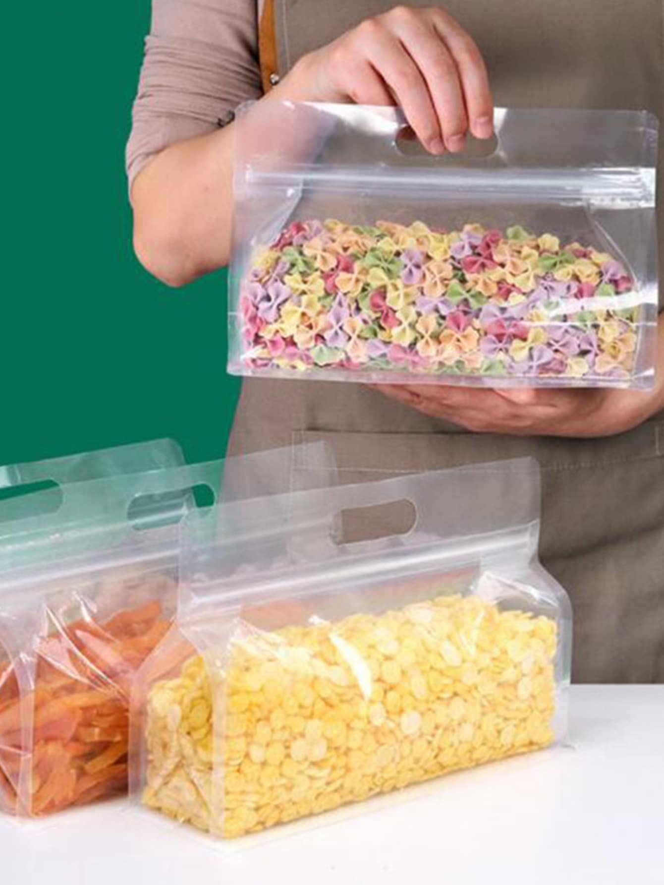 1pc Plastic Food Storage Bag, Modern Clear Food Sealing Bag For Home - Clear - View 1