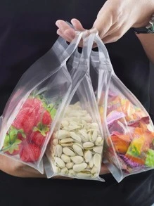 1pc Plastic Food Storage Bag, Modern Clear Food Sealing Bag For Home - Clear - View 3