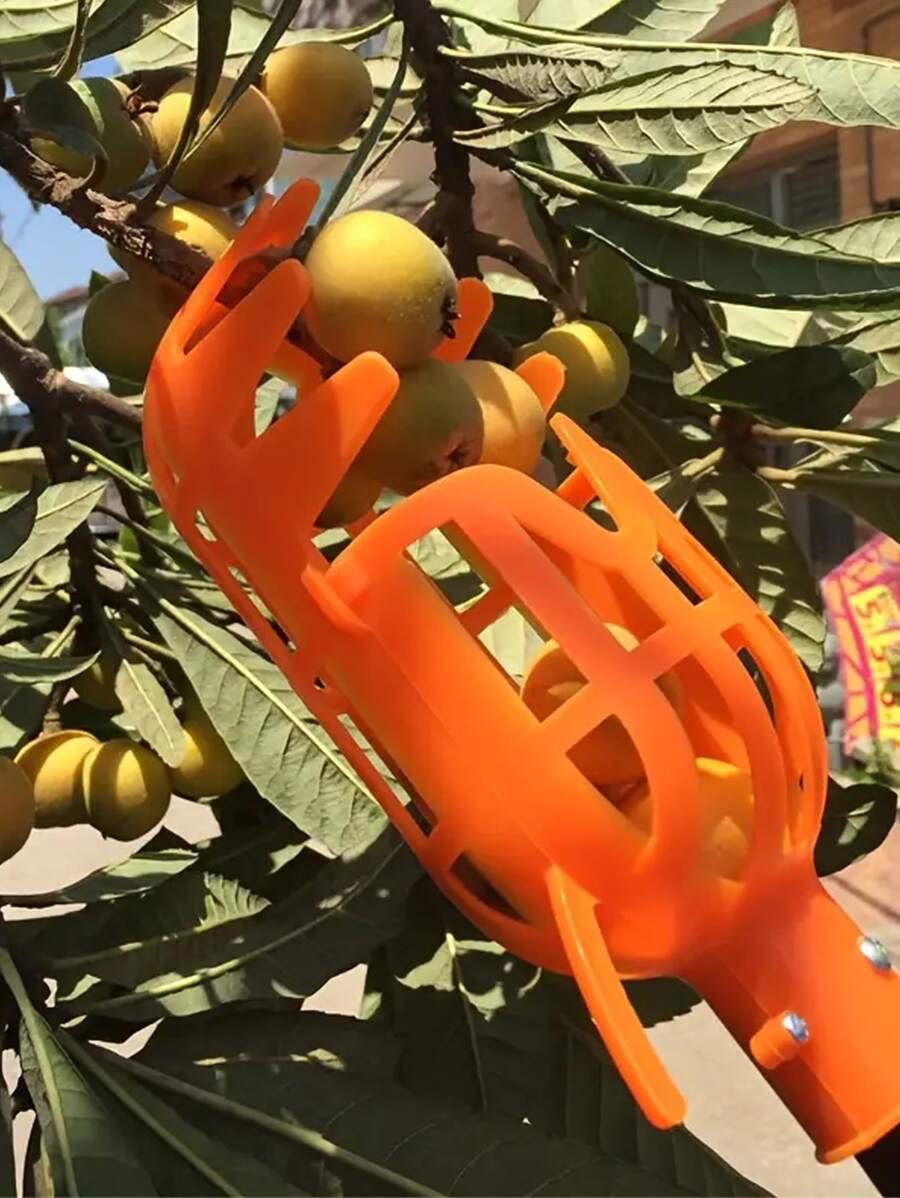 1個帶籃水果採摘器,適用於花園果樹採摘工具 - 橘色 - 查看 1