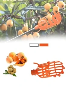 1個帶籃水果採摘器,適用於花園果樹採摘工具 - 橘色 - 查看 4