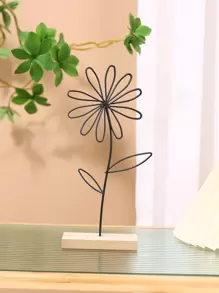 1 Đồ vật trang trí bằng sắt, Thiết kế hoa hiện đại Thủ công trang trí cho gia đình - màu đen - Xem 1