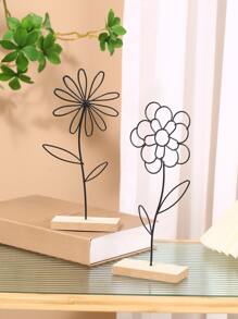 1 Đồ vật trang trí bằng sắt, Thiết kế hoa hiện đại Thủ công trang trí cho gia đình - màu đen - Xem 5