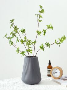 1pc Solid Color Plastic Flower Vase, Artificial Flower Vase For Table Centerpiece, Home Decor, Wedding Boho Decoration, Unbreakable Fake Flower Vase, 5.9 Inches Tall - Dark Grey - View 4