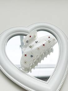 OUSEON 1pc Women Star Pattern Rhinestone Decor Fashionable Hair Claw For Daily Life Cute Casual Claw Clips Hair Clips Hair Jaw Clip Hair Clamps Hair Clutch Hair Catcher Clip Fall Winter Hair Accessories For Women For Vacation Outfits Woman - White - View 2