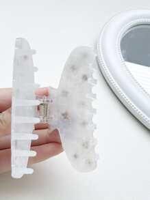 OUSEON 1pc Women Star Pattern Rhinestone Decor Fashionable Hair Claw For Daily Life Cute Casual Claw Clips Hair Clips Hair Jaw Clip Hair Clamps Hair Clutch Hair Catcher Clip Fall Winter Hair Accessories For Women For Vacation Outfits Woman - White - View 3