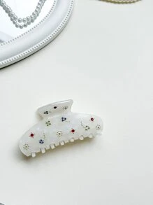 OUSEON 1pc Women Star Pattern Rhinestone Decor Fashionable Hair Claw For Daily Life Cute Casual Claw Clips Hair Clips Hair Jaw Clip Hair Clamps Hair Clutch Hair Catcher Clip Fall Winter Hair Accessories For Women For Vacation Outfits Woman - White - View 4