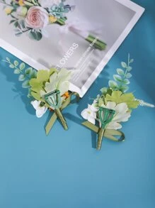 2pcs Flower Decor Boutonniere - Multicolor - View 5