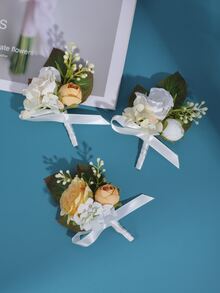 3 cái Trang trí hoa unisex Boutonniere thời trang, cho đám cưới - Nhiều màu - Xem 3