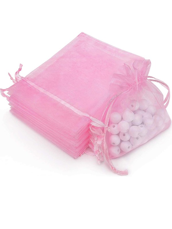100pcs Transparent Pink Gift Wrapping Bag, Carbon Gift Packaging Bag For Party SHEIN USA