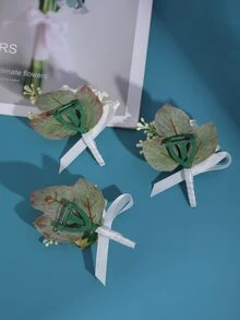 3 cái Trang trí hoa unisex Boutonniere thời trang, cho đám cưới - Nhiều màu - Xem 5