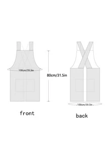 1 tạp dề acrylic, Tạp dề nấu ăn màu nâu tối giản cho nhà bếp - trái cam - Xem 3