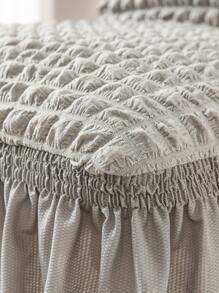 1 Polyester Bọc Ghế Ăn, Tối Giản Màu Xám Họa Tiết Xù Viền Ghế Phòng Ăn Bọc Cho Phòng Ăn - Màu Xám nhạt - Xem 3