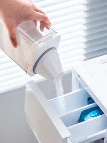 1入組收納盒，家用簡約透明多功能洗衣液收納盒帶量杯 - 無色 - 查看 4