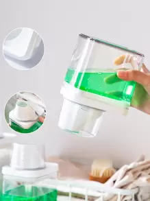 1入組收納盒，家用簡約透明多功能洗衣液收納盒帶量杯 - 無色 - 查看 5