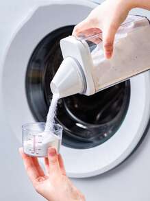 1入組收納盒，家用簡約透明多功能洗衣液收納盒帶量杯 - 無色 - 查看 6