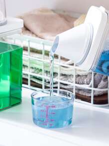 1入組收納盒，家用簡約透明多功能洗衣液收納盒帶量杯 - 無色 - 查看 8