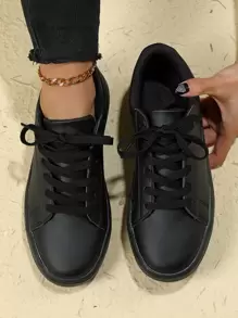 女士極簡前綁帶滑冰運動戶外運動鞋