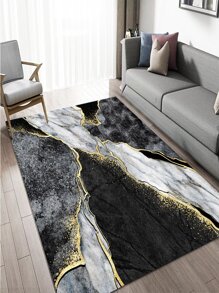 Alfombra de poliéster de 1 pieza, alfombra de suelo con patrón de mármol nórdico para sala de estar, dormitorio - Multicolor - Ver 1