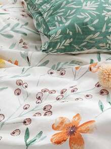 3 cái/bộ Bộ Vỏ Chăn In Hoa (1 Vỏ Chăn & 2 Vỏ Gối), Bộ Chăn Ga Gối Cottagecore Polyester Cho Tất Cả Các Mùa - Nhiều màu - Xem 2