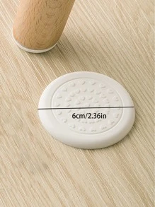 4pcs/set Silicone Table Food Protective Pad, Creative Heart Textured Round Chair Food Protective Mat For Household - White - View 3