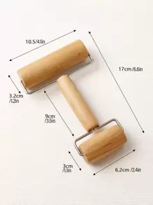 1 pieza Rodillo de masa madera harina simple para cocina - Caqui - Ver 3
