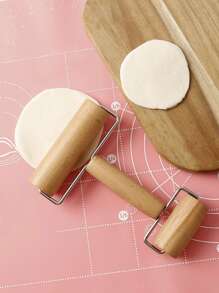 1 pieza Rodillo de masa madera harina simple para cocina - Caqui - Ver 7