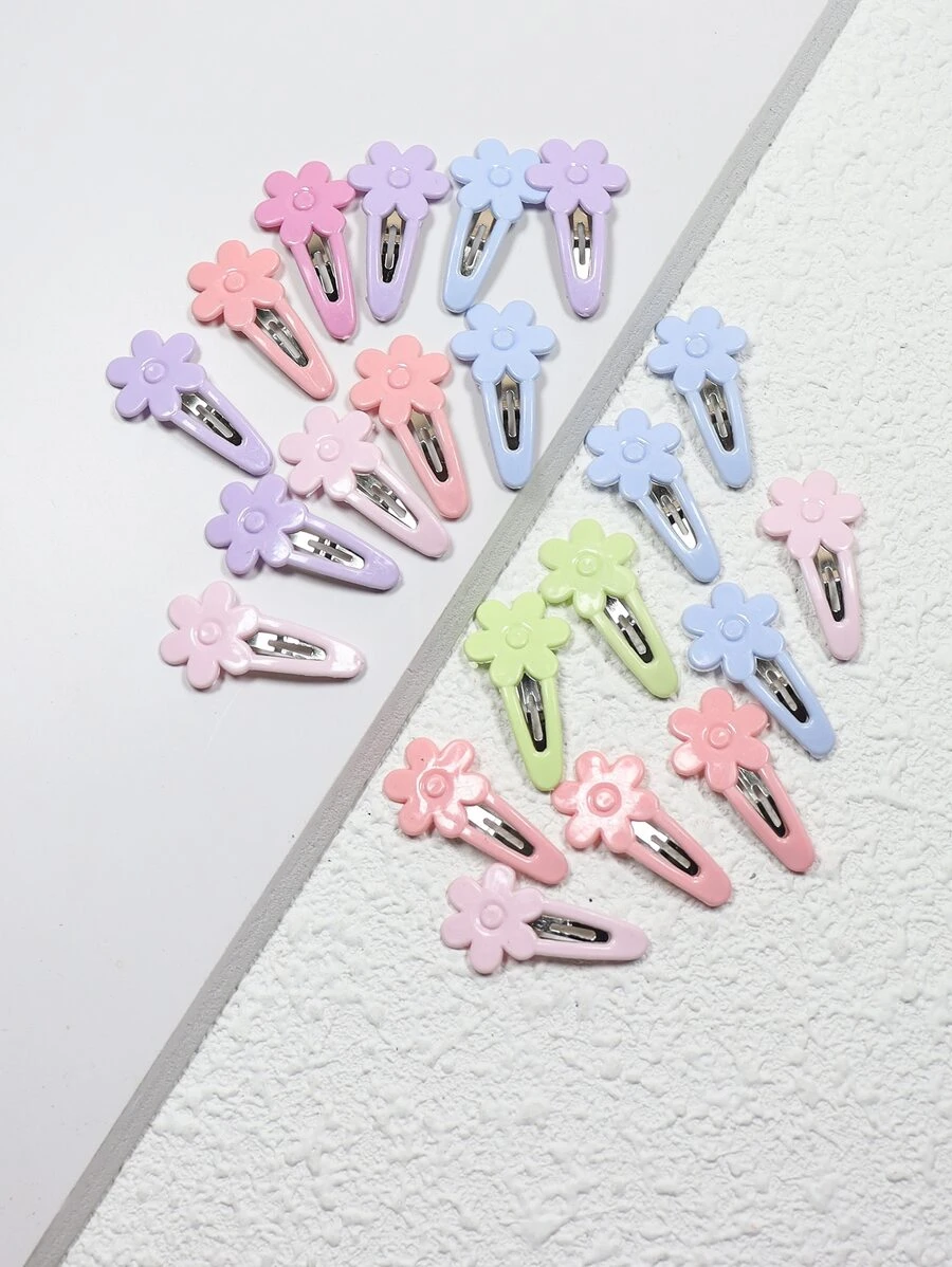 20入組女士花朵裝飾休閒髮夾 - 彩色 - 查看 1