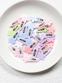 20入組女士花朵裝飾休閒髮夾 - 彩色 - 查看 2