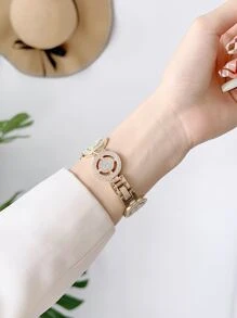 Correa de reloj con micrófono de diamantes de imitación compatible con Apple Watch 38/40/41/42/44/45/46/49mm, adecuada para Apple Watch Ultra/SE/Series 10/9/8/7/6/5/4/3/2/1 - Dorado - Ver 2