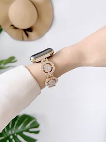 Correa de reloj con micrófono de diamantes de imitación compatible con Apple Watch 38/40/41/42/44/45/46/49mm, adecuada para Apple Watch Ultra/SE/Series 10/9/8/7/6/5/4/3/2/1 - Dorado - Ver 4