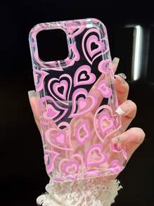 Ốp điện thoại trong suốt họa tiết trái tim - Nhiều màu - Xem 2