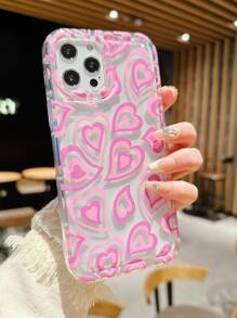 Ốp điện thoại trong suốt họa tiết trái tim - Nhiều màu - Xem 3