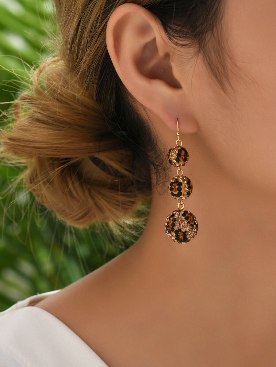 Leopard Pattern Round Drop Earrings