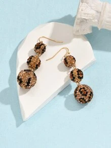Leopard Pattern Round Drop Earrings