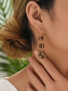 Leopard Pattern Round Drop Earrings