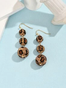 Leopard Pattern Round Drop Earrings