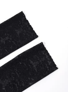 1對女士花卉刺繡貝殼邊時尚袖套適用於戶外遊玩