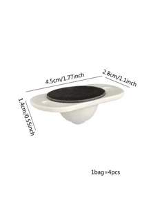 4pcs/set ABS Universal Wheel, Minimalist Swivel Caster Wheel For Home - White - View 3