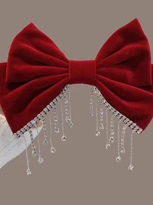 Dễ thương 1pc Phụ nữ nơ & Rhinestone trang trí thời trang kẹp tóc kiểu Pháp cho cuộc sống hàng ngày kẹp tóc kẹp tóc trượt kẹp tóc - Nhiều màu - Xem 2