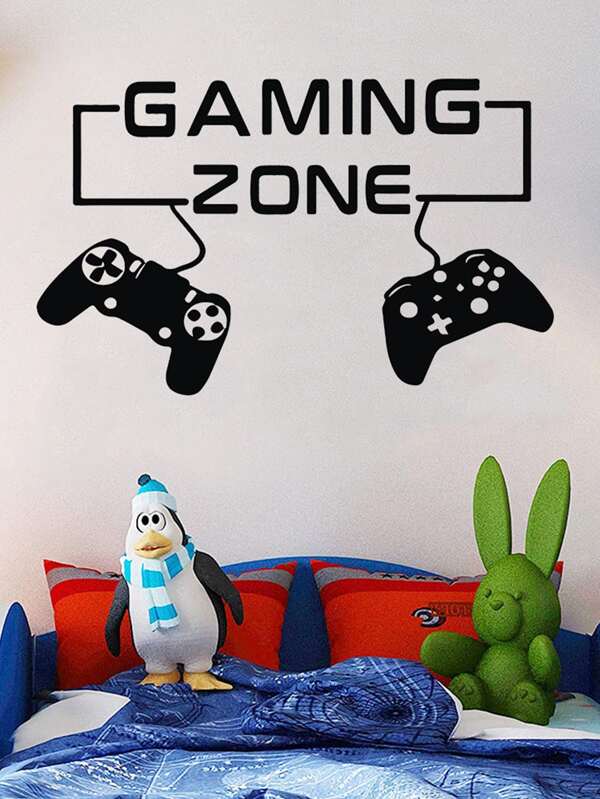 1 PC Wall Sticker New Game Controller Living Room Bedroom Computer Desk Wall Decoration Sticker PVC Self-Adhesive Removable Home Decoration Sticker,Stickers,Wall Decal,Vinly Decal For Home Decorations,Spring Decoration Items Refesh Your Home,Rama Decoration Stickers Gifts Birthday Graduation