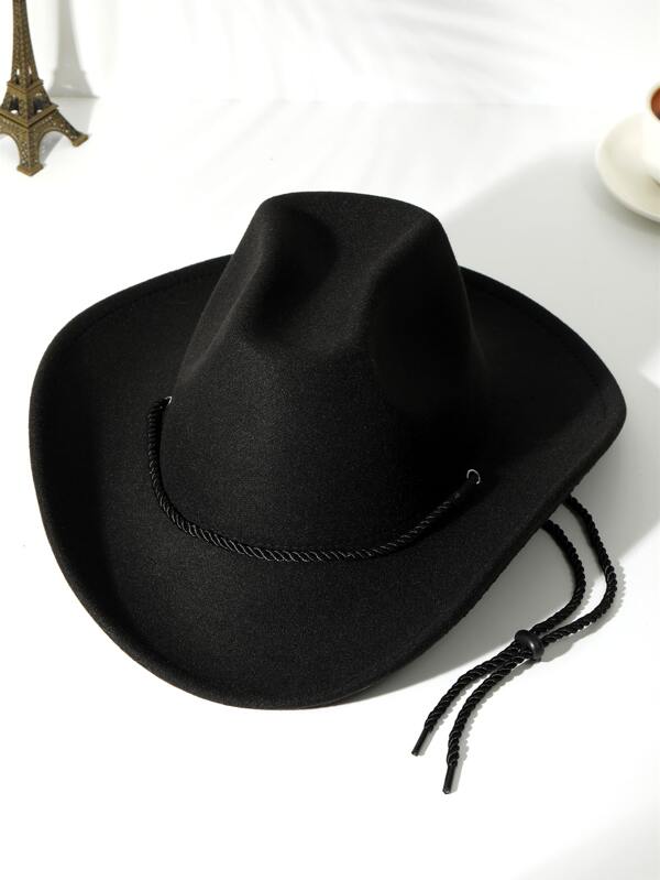 Men Rope Decor Cowboy Hat SHEIN USA