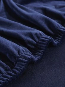 1pc 4-Season Silver Fox Velvet Non-Slip Sofa Cover, 1/2/3/4-Seater, Solid Color Stretch Slouchy Sofa Slipcover, Anti-Cat Scratch Sofa Protector (One Pillow Case Included) - Navy Blue - View 9