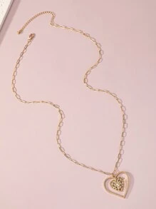 Heart Charm Necklace - Yellow Gold - View 4