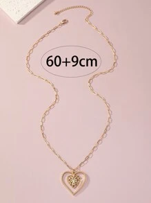 Heart Charm Necklace - Yellow Gold - View 5