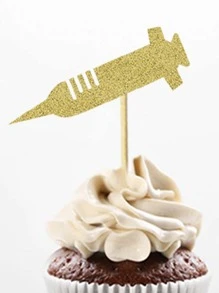 護士帽、聽診器、針筒護士6入組蛋糕裝飾，畢業主題生日派對蛋糕裝飾，6款設計，每款2個，總計12件/包 - 彩色 - 查看 4