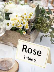 50pcs Letter Graphic Wedding Place Card, Paper Wedding Name Place Card for Table Setting - White - View 1