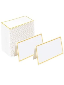 50pcs Letter Graphic Wedding Place Card, Paper Wedding Name Place Card for Table Setting - White - View 2