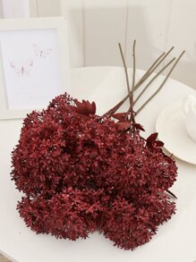 Bola de madera Artificial, gorro de flores de plástico, decoración de fiesta, 1 pieza - Burdeos - Ver 2