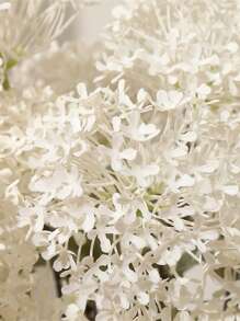 1入組人造木頭繡球球帶塑膠花卉圖案頭派對裝飾用品 - 白色 - 查看 4